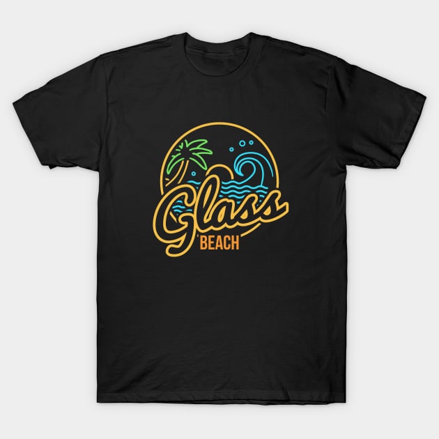 Neon Beach Glass Beach T-Shirt by walaodesigns